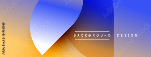 Abstract gradient background. Orange, blue hues blend smoothly. Minimalist design features text elements, simple shapes. Modern aesthetic.