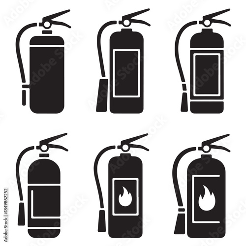 Fire Extinguisher Silhouette Set