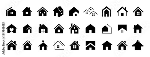 House icon set. Real estate and housing symbol. Home logo. Vector illustration.