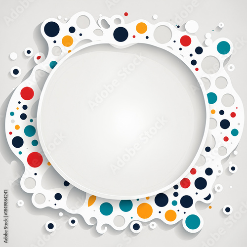white round frame with abst...