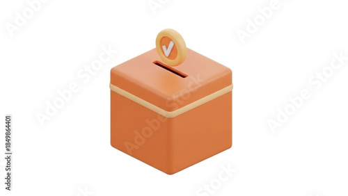 Orange Ballot Box with Checkmark for Voting and Surveys

Minimalist 3D Voting Box Icon for Feedback

Orange Charity Donation Box with Secure Slot

Feedback and Suggestion Box 3D Concept Design