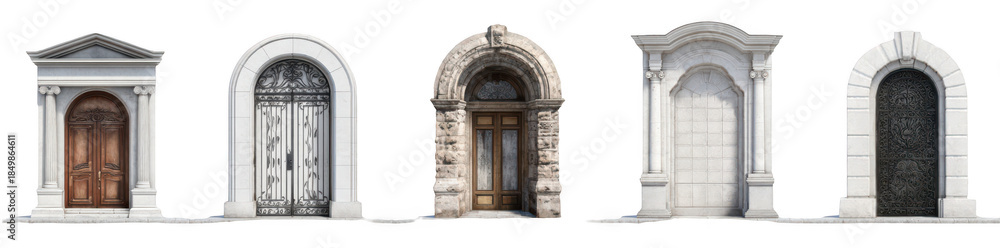 Fototapeta premium white arched doorways collection set