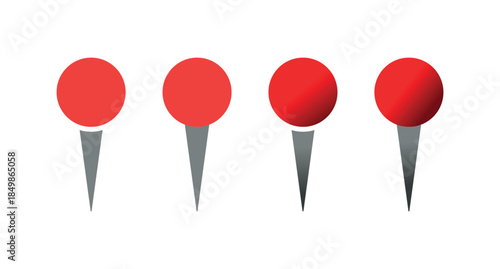 Red Navigation Marker Icons for GPS, Travel, Route Planning, Geotagging, Map Interface, Destination Pointer, Location Services, Mobile App UI, Cartography, and Wayfinding Tools