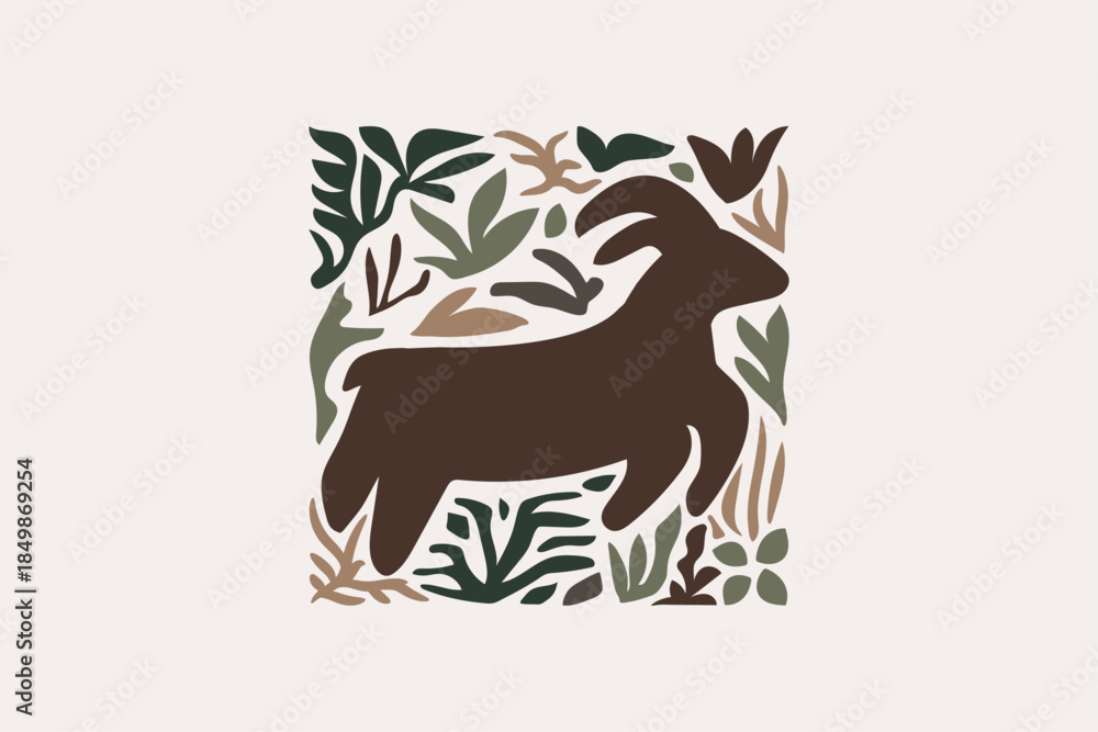 Obraz premium animal Logo Mark – Clean Minimal Geometric Design, Vector Illustration