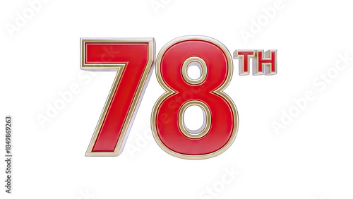 78th Anniversary Celebration on White Background