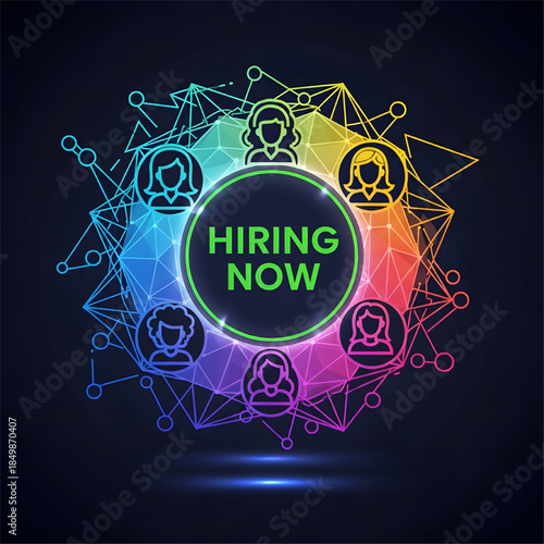 abstract vector background Now hiring