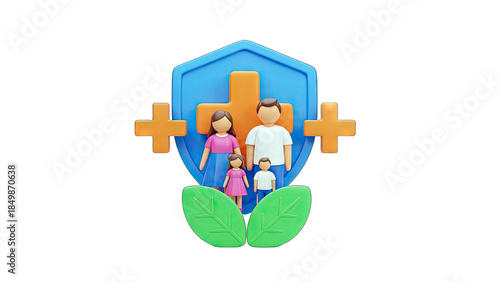 Family Protected by Health Insurance Concept