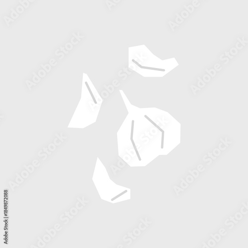 Fresh garlic illustration. Simple icon of organic vegetable for farmers market advertising. Vector symbol of harvested salad vegetables in minimal flat style.