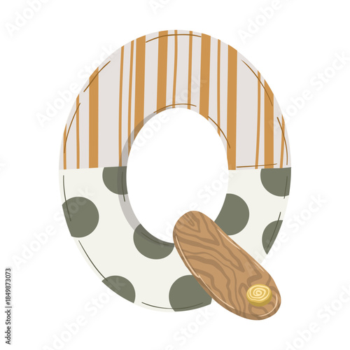 Hand-drawn boho baby nursery vector set with clothes, strollers, and nature elements in neutral earthy tones for kids' textile, stationery, and room decor