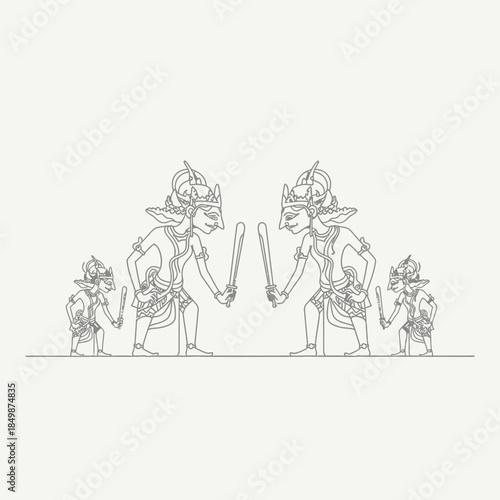 Traditional Balinese Dancers Performing Ritual Dance.