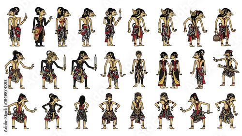 Traditional Dancers in Various Costumes and Poses.