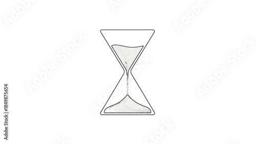 Elegant hourglass with sand flowing smoothly in simple design