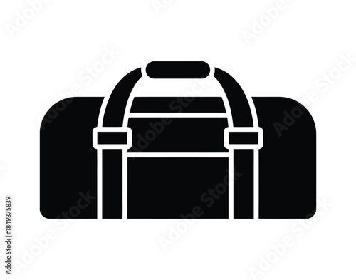 Duffle Bag Icon – Travel Luggage and Gym Equipment Symbol