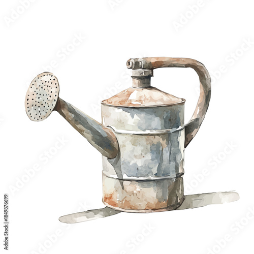 A vectorized, Hand-painted style, vector set available in EPS An Elegant watercolor painting design collection_Watercolor_style_painting_of_a_metal_watering_spout