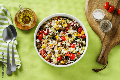 Greek Salad with Feta, Cherry Tomatoes and Olives