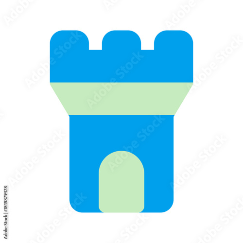 castle tower duo tone icon