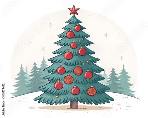 christmas tree on white background