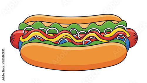 hot dog with ketchup