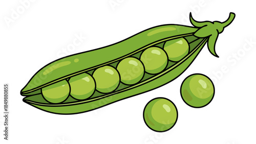 green peas isolated on white