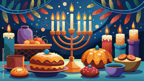 Celebrating hanukkah with traditional items