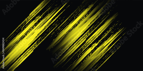 creative dark halftone and yellow dots pattern and black gradient grunge texture background. vector background. eps10