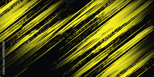 Grunge creative dark halftone and yellow dots pattern and black gradient grunge texture background. vector eps10