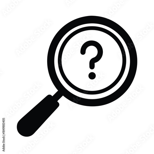 question search help magnifying glass icon