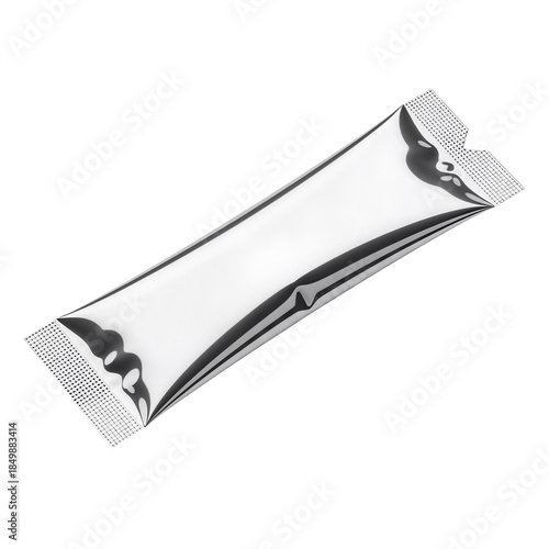 Silver energy gel sachet for marathon nutrition guides and running fuel tips Transparent Background, Cutout