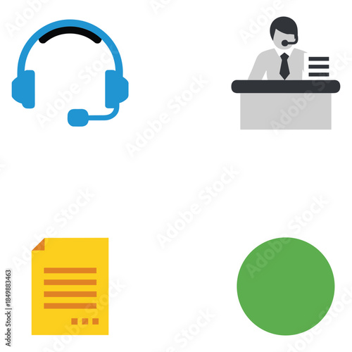 Businessman with headset and document