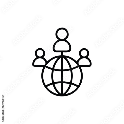 teamwork community global connection icon
