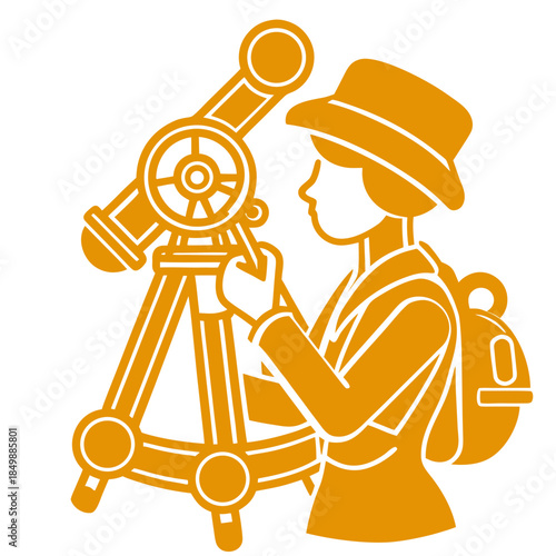 Person uses telescope for stargazing at night in a park setting while exploring the sky