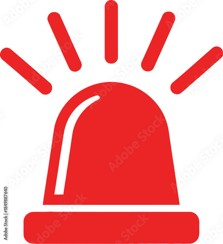 Emergency alert siren icon in red color
