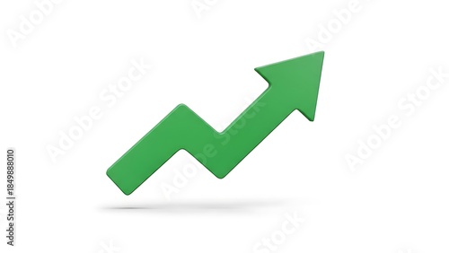  Green Upward Zigzag Trend Arrow