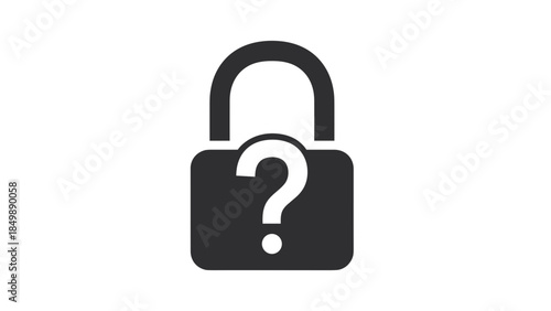 Unlocked Padlock with Question Mark Symbol.