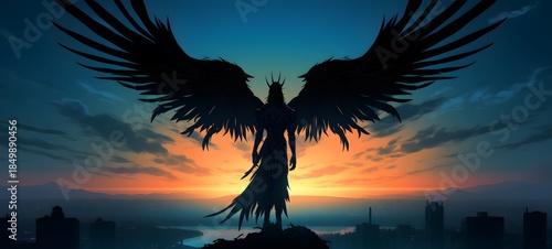silhouette of garuda,generative AI