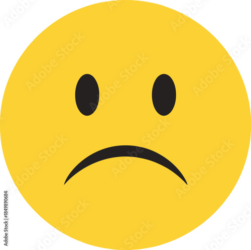Sad face emoji with frowning mouth