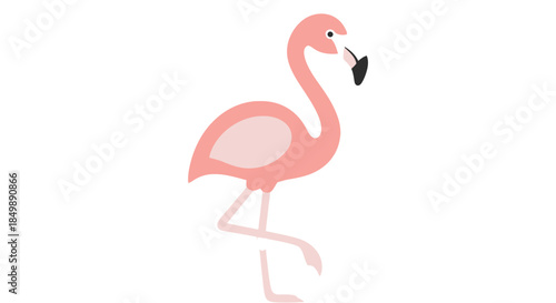 Charming flamingo illustration in soft pink tones against a clean white background for various
