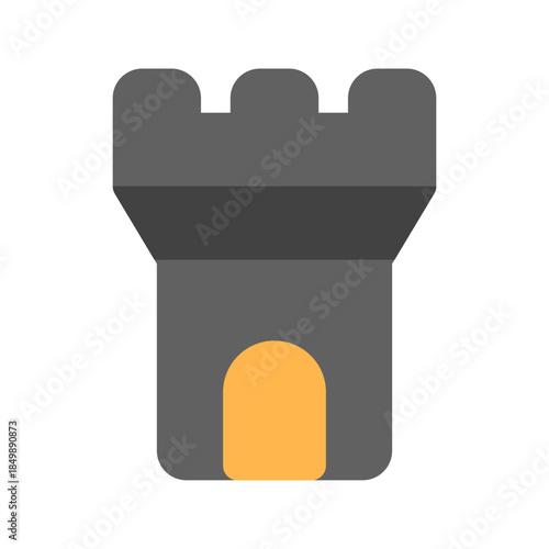 castle tower flat icon