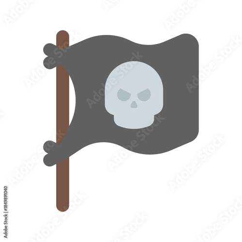 pirates flag flat icon