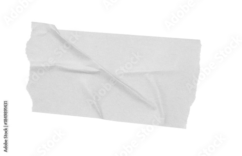 White torn paper tape with rough textured edges providing copy background a transparent on space
