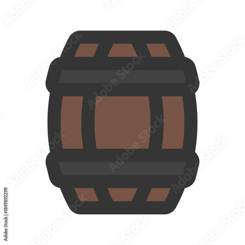 barrel flat line icon