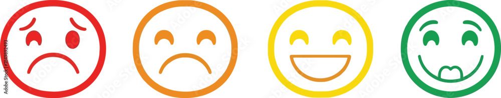 Fototapeta premium Emotional faces in different colors