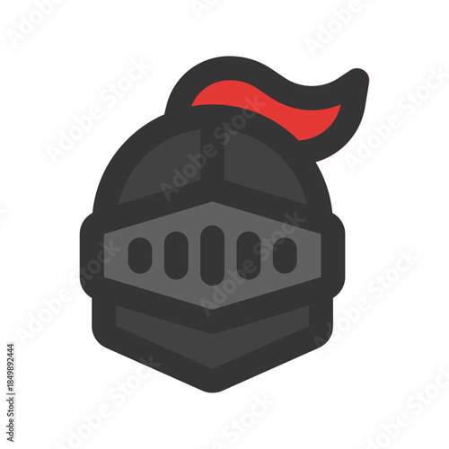 knight flat line icon