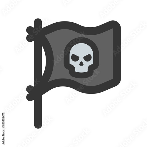 pirates flag flat line icon