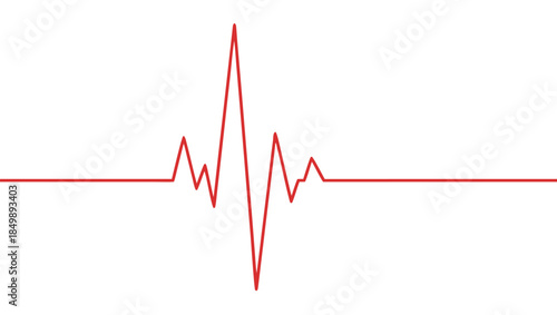 Red heartbeat pulse line vector illustration on white background