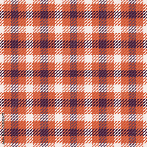 Africa check seamless plaid, stitch pattern textile fabric. Geometrical background tartan vector texture in red and linen colors.
