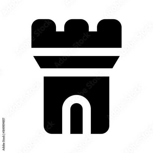 castle tower glyph icon