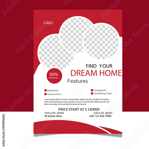 Modern real estate flyer design showcasing premium property features, location benefits, pricing highlights, and clear contact details to attract buyers and boost sales.