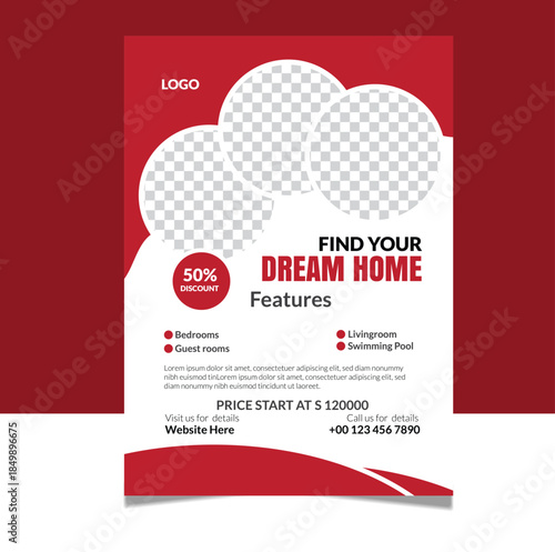 Modern real estate flyer design showcasing premium property features, location benefits, pricing highlights, and clear contact details to attract buyers and boost sales.