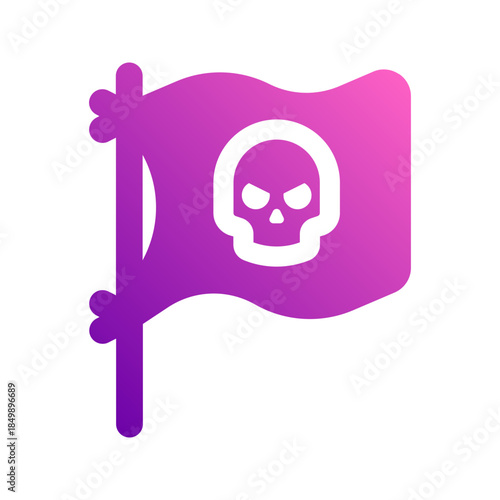 pirates flag glyph gradient icon